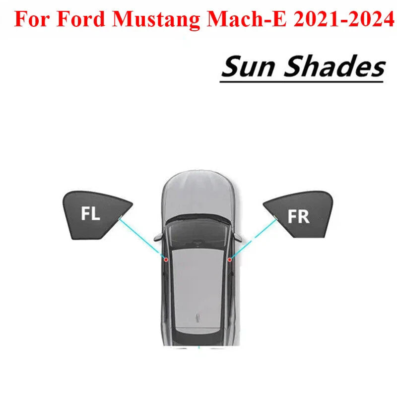 2 x Window Sun Visor Shade Privacy Sleep Shield for Mustang Mach-E (2021–2024)