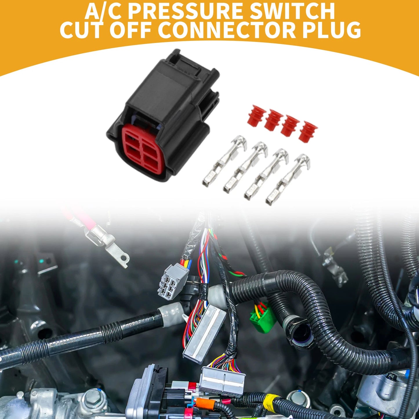 Set of 4 A/C Pressure Switch Cut Off Connectors for Ford (No. 1U2Z14S411AUA)