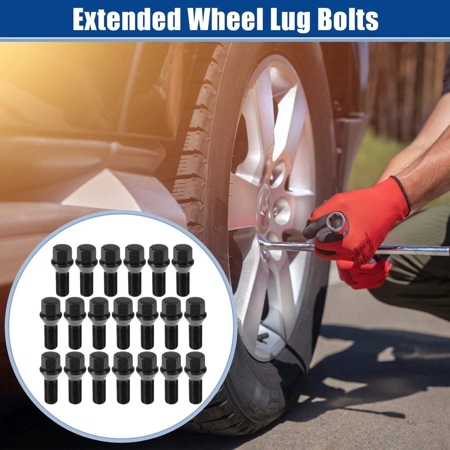 20 x M14x1.25 Wheel Lug Bolt Conical 28mm Shank for BMW Mini