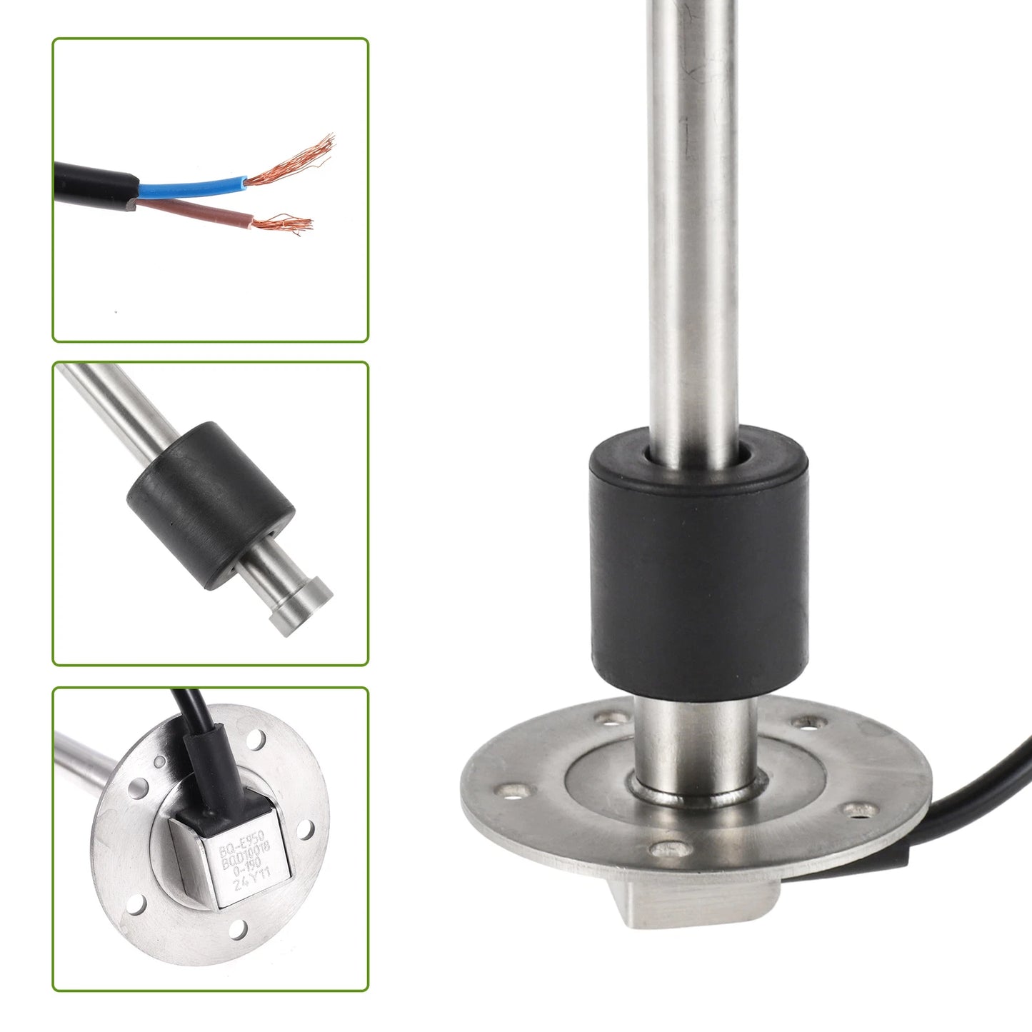 Fuel Sending Unit and Gauge Kit 0-190 Ohm 37.4" for Boat Car Vehicle