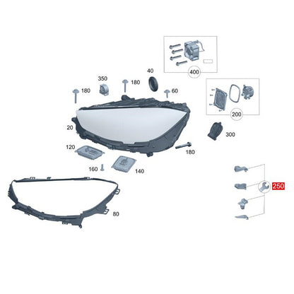 Right Headlight Housing Bracket Kit for Mercedes-Benz S-Class (2021–2023)