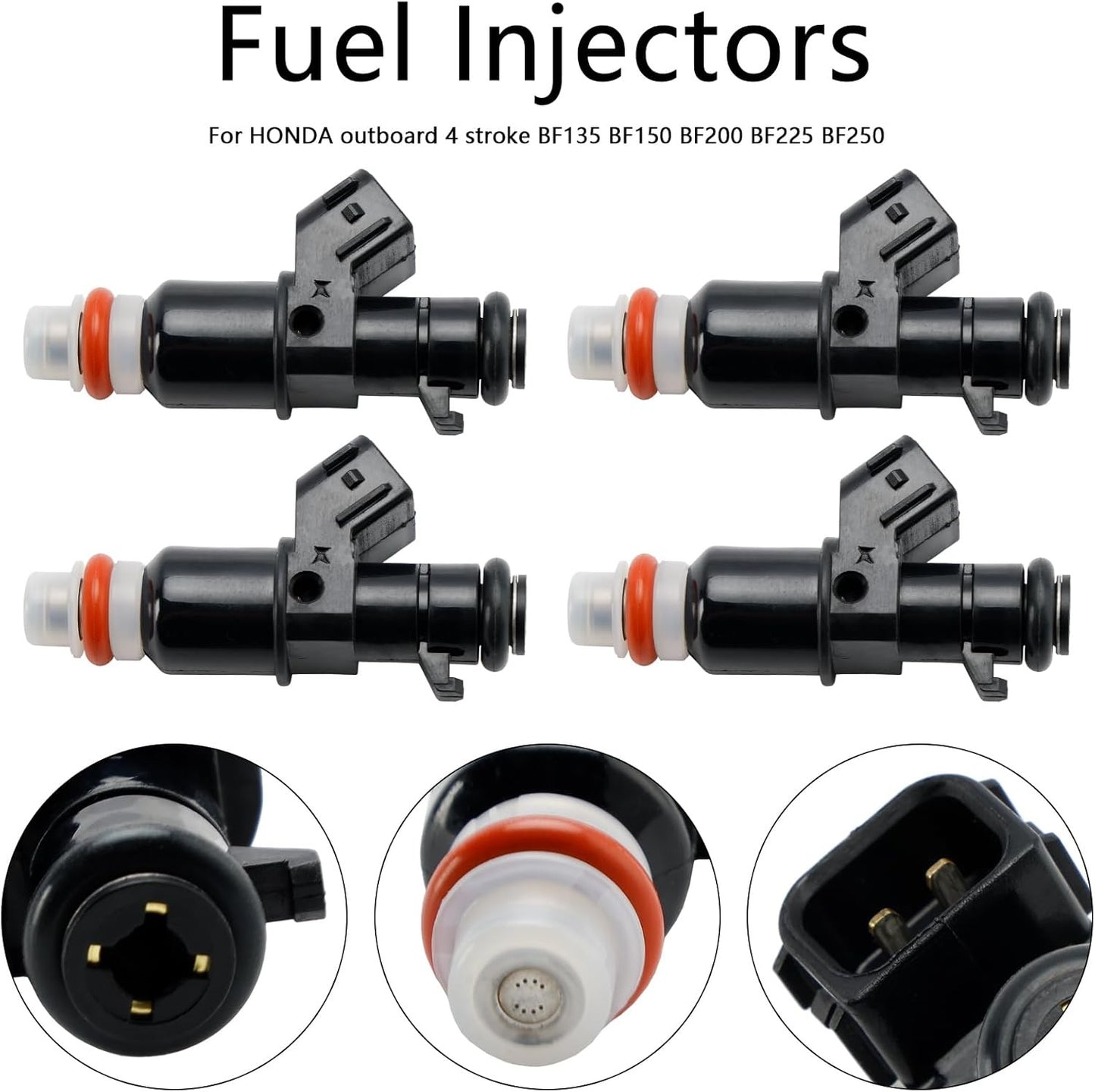 Set of 4 Fuel Injectors for Honda Outboard BF175 BF200 BF225 BF250 (2001–2010)