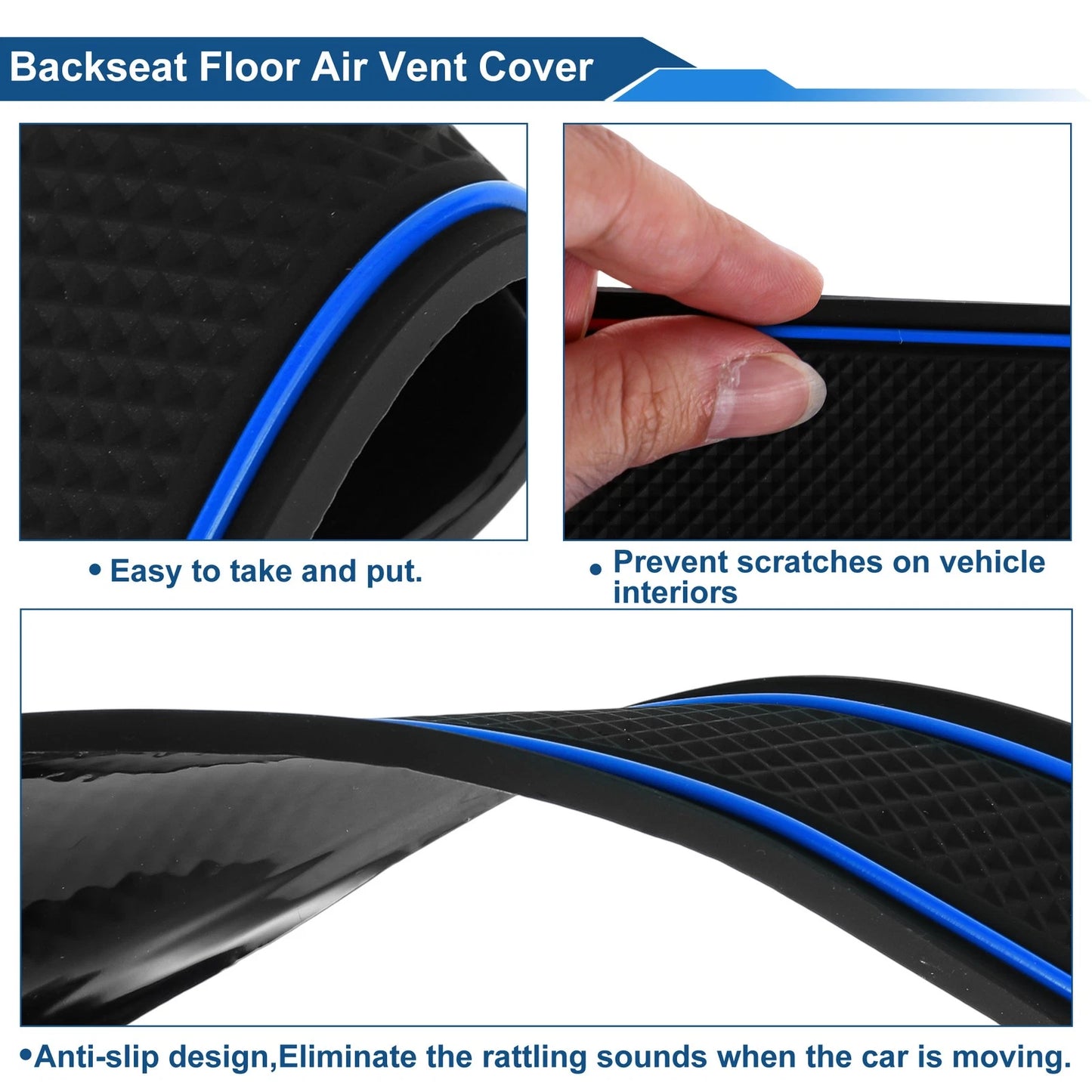 Set of 14 Non-Slip Mats for Toyota C-HR ZYX10/NGX50 (2016–2023) PVC Blue