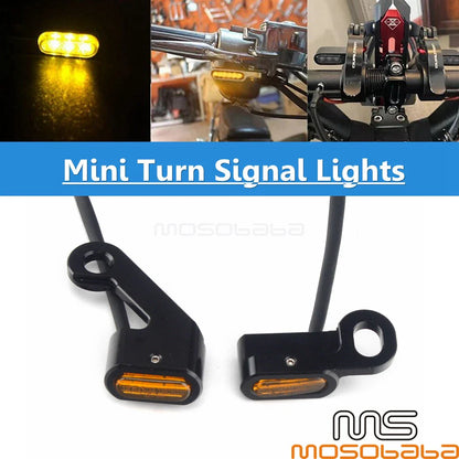 E4 Amber Mini LED Turn Signal Lights for Harley-Davidson Dyna