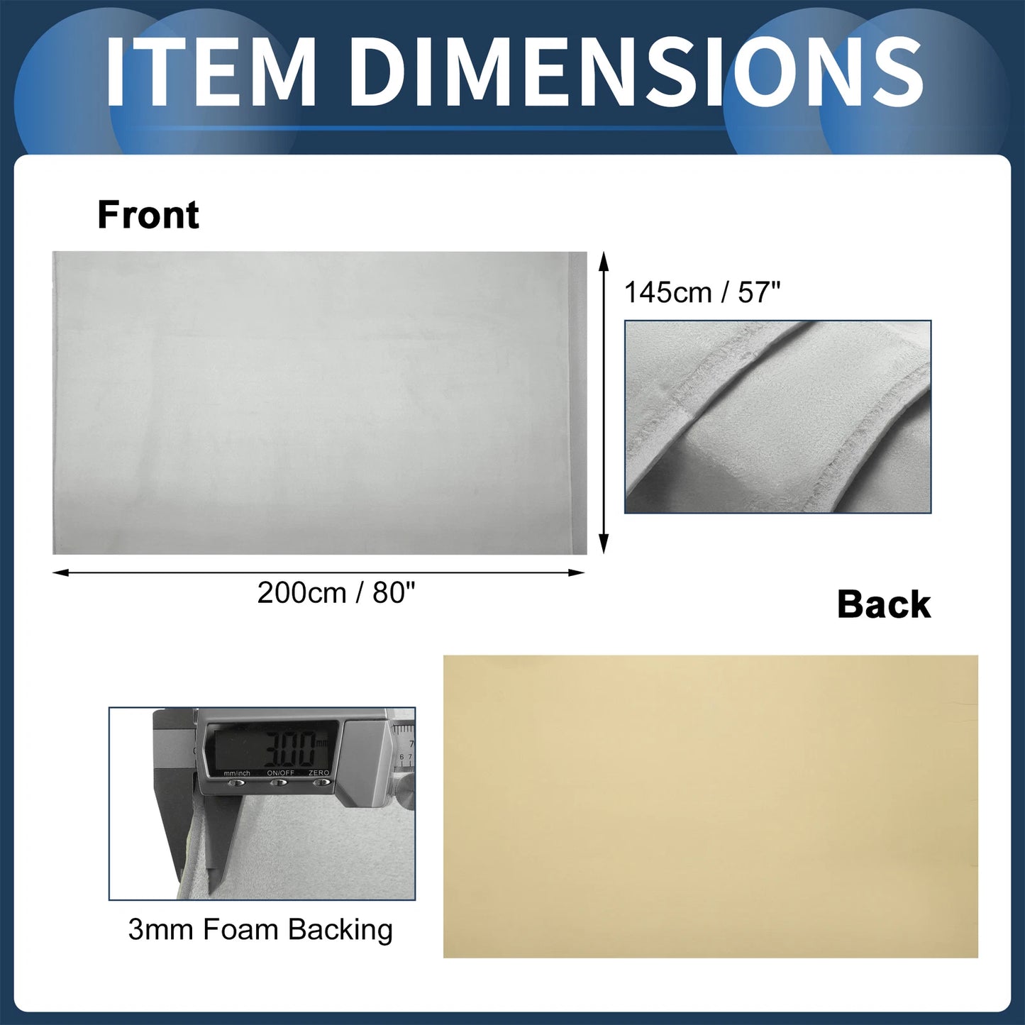 150G Suede Headliner Fabric 80"x57" Foam Backed for Car Roof Repair (Fits Various Models)