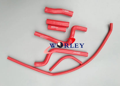 Set of 7 Silicone Radiator Hoses for Honda CR500R (1989–1994) Red