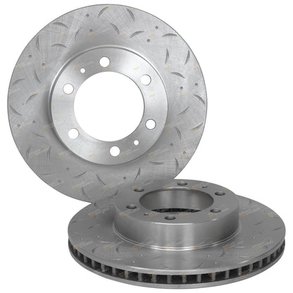 Front Slotted Dimple Drilled Brake Disc Rotors for Toyota FJ Cruiser (2006–2014)