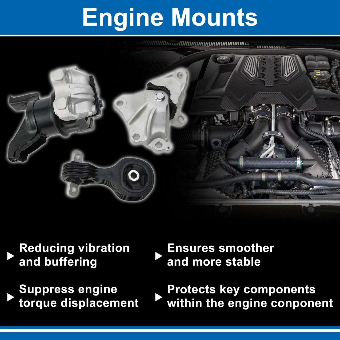 3 x Engine Motor Mounts for Honda Civic (2012-2015)