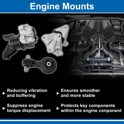 3 x Engine Motor Mounts for Honda Civic (2012-2015)