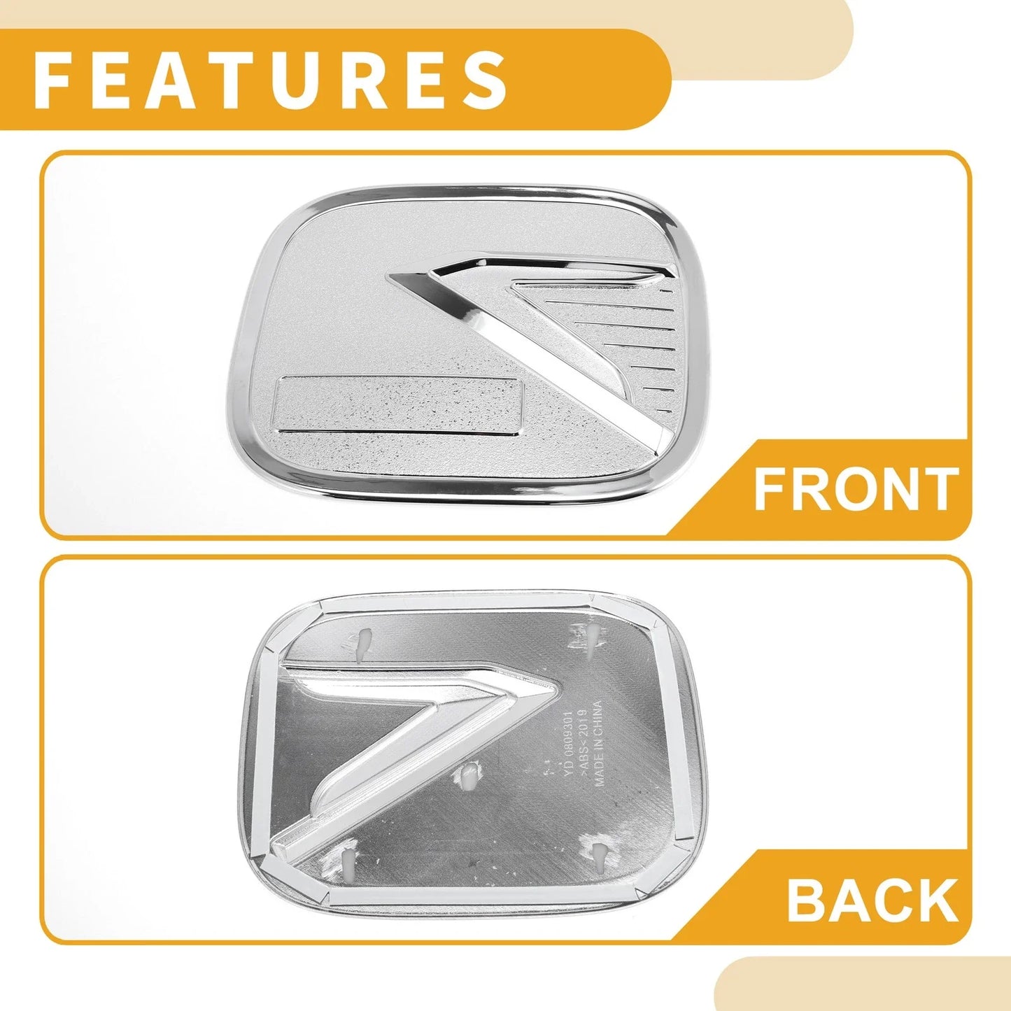 Fuel Tank Door Cap for Chevy Trax 2019-2025 Gas Tank Flap Chrome Silver Tone