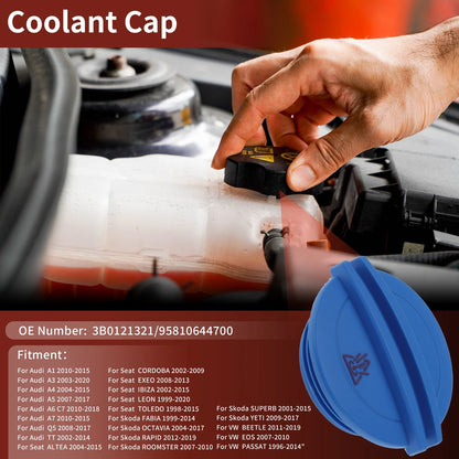 Coolant Cap for Audi A1 (2010–2015) No. 3B0121321 Blue