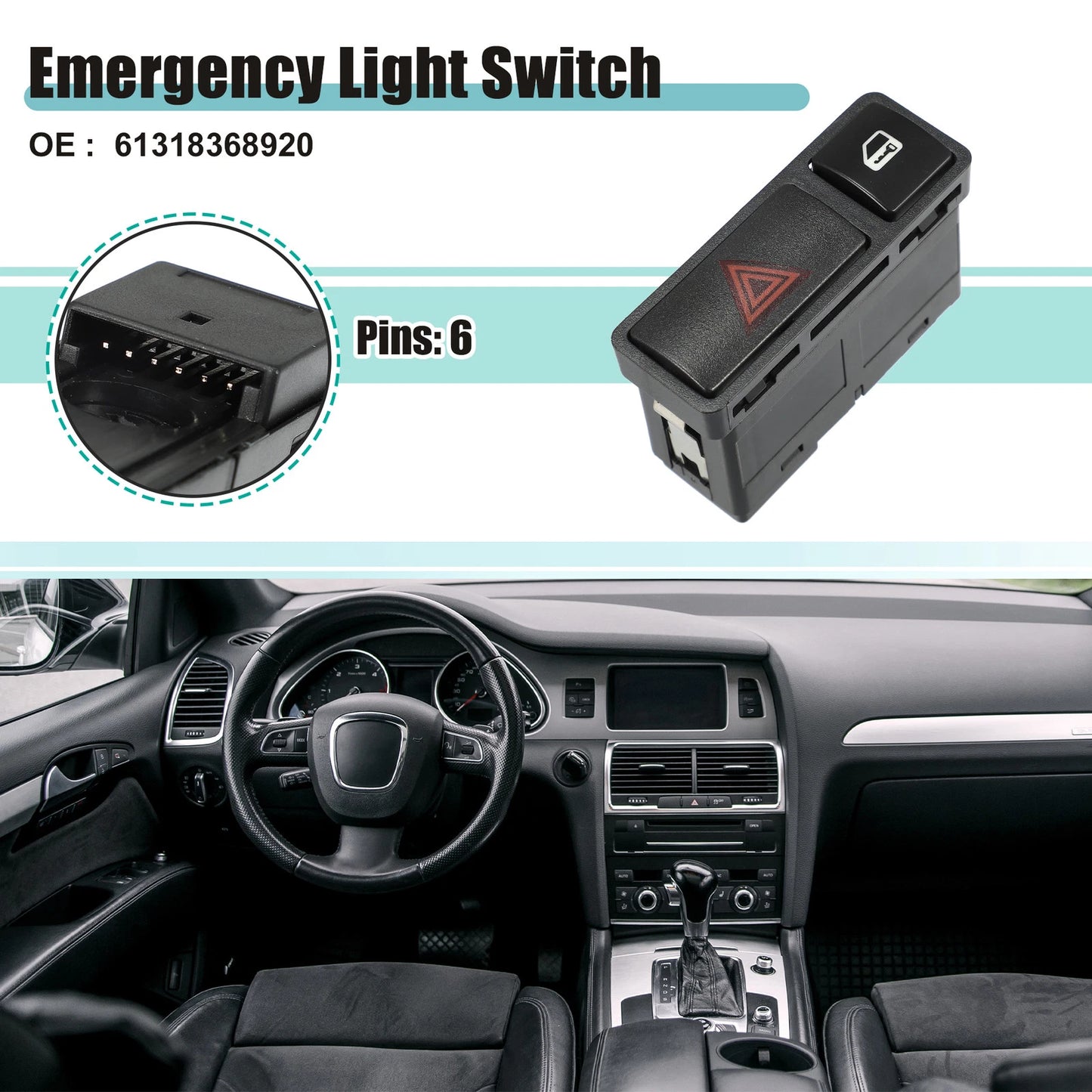 Front Emergency Light Warning Switch for BMW 323Ci (2000–2006)