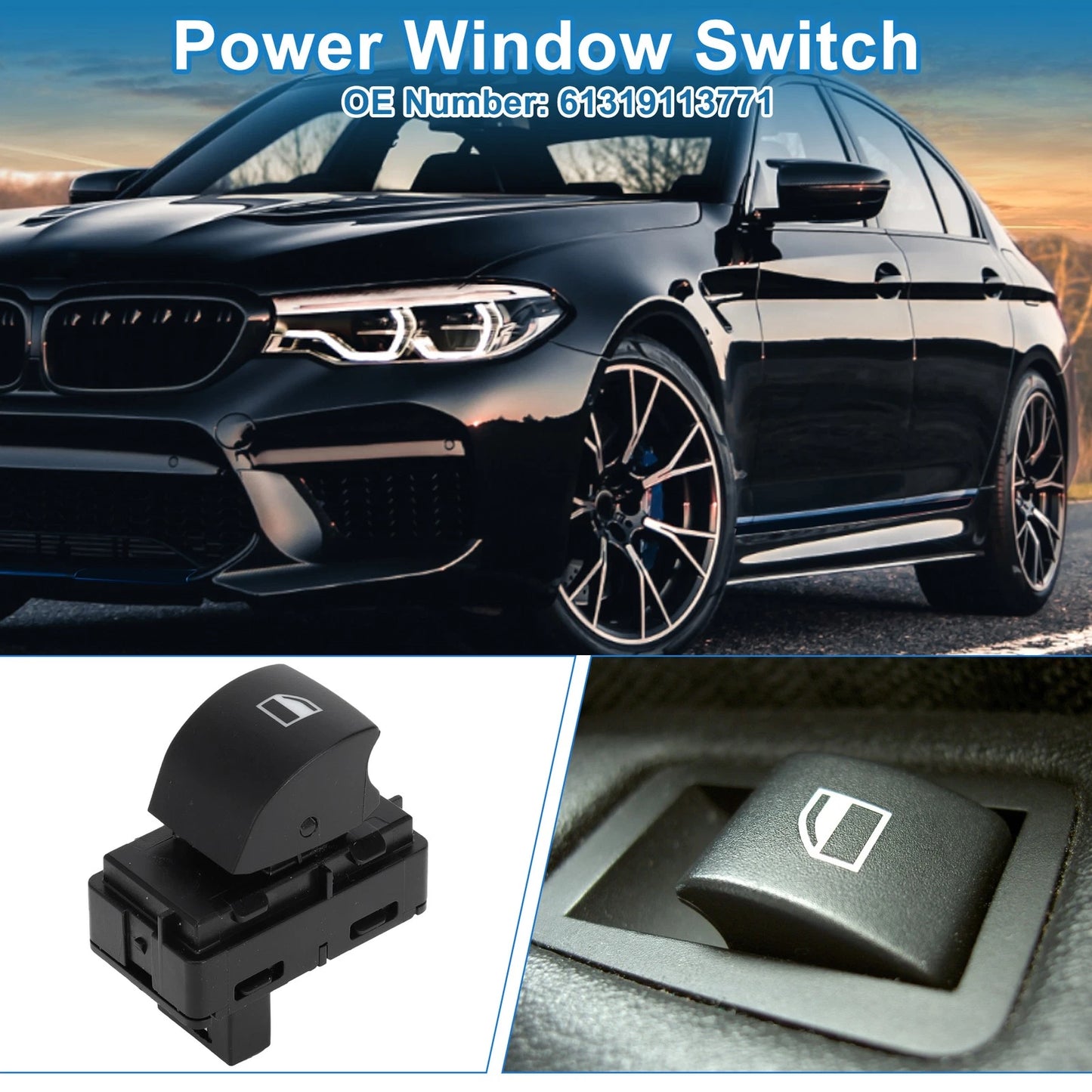 Power Window Switch Set of 2 for BMW 528i 535i xDrive (No. 61319113771)