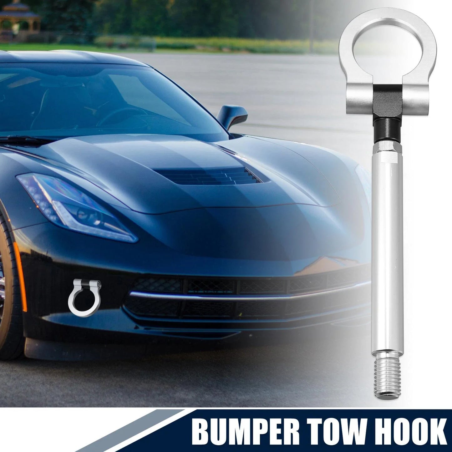 Front Bumper Tow Hook Ring for Chevy Camaro 2016-2023 Silver Tone