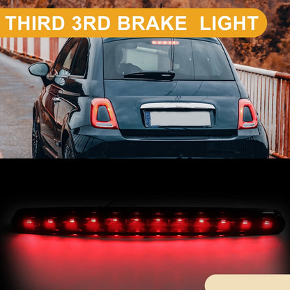 Third Brake Stop Light No.68140780AA for Fiat 500 (2012–2019) ABS Black