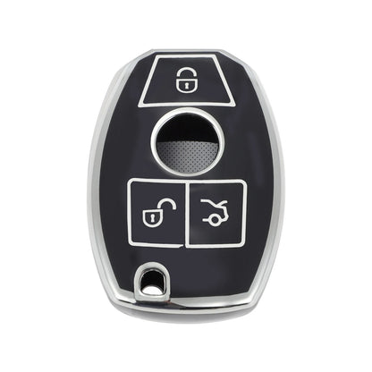 Car Key Case for Mercedes-Benz A/B/C/E/G/K/M/R/S/V/W/X Class/AMG/CL (3 Buttons)