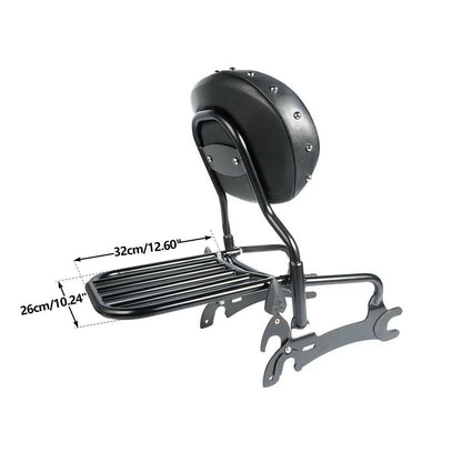 Sissy Bar & Backrest Pad Luggage Rack for Indian Chief Classic Dark Horse (16-18)