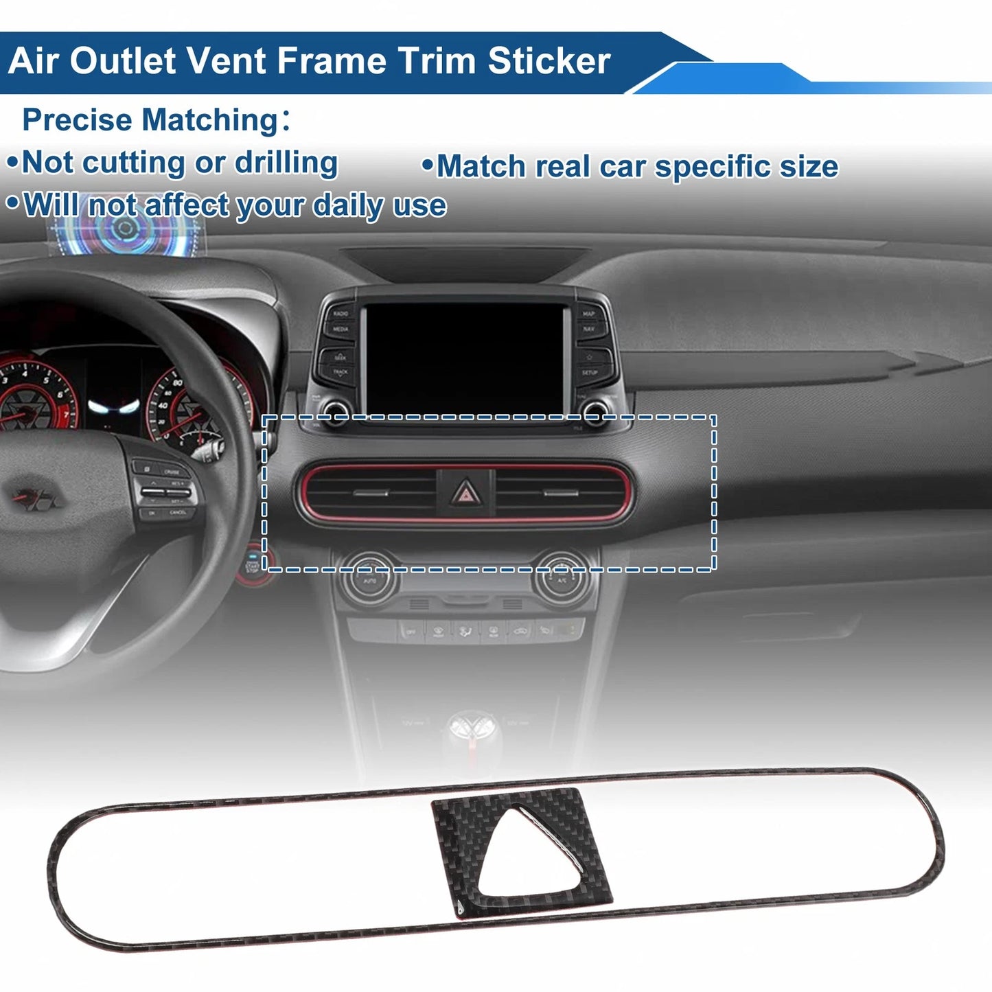 Set of 1 Air Condition Outlet Vent Trim Cover Frame for Hyundai Kona (2018–2023)