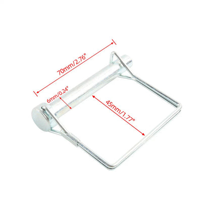 10x Square Trailer Pin & Anti-Lost Rope Safety Coupler Locking Pin Kit