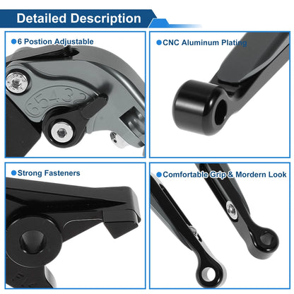 Adjustable Brake Clutch Lever for Kawasaki ER-5 (1997–2006) Titanium Black