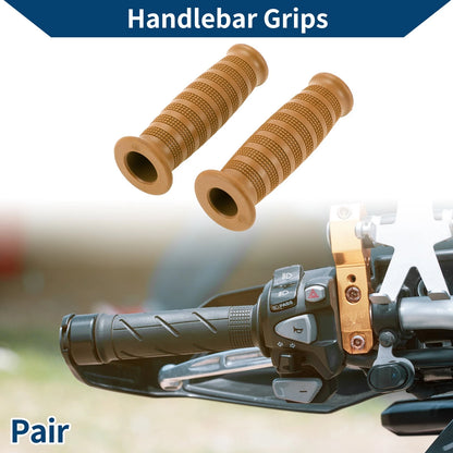 Set of 2 Rubber Hand Grips for Motorcycle (7/8" 22mm)
