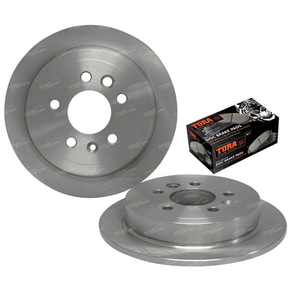 2 Rear Disc Brake Rotors with Pads for Ford AU (1998–2000)