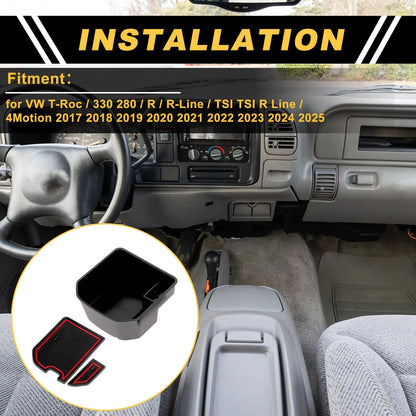 Center Console Armrest Organizer Tray for VW T-Roc (2017–2025)