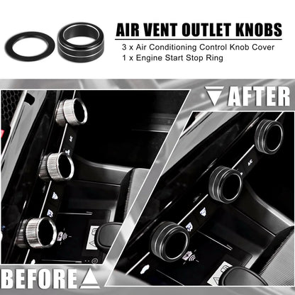 4pcs Black Air Conditioner Shift Knob Covers for Honda Civic (2022)