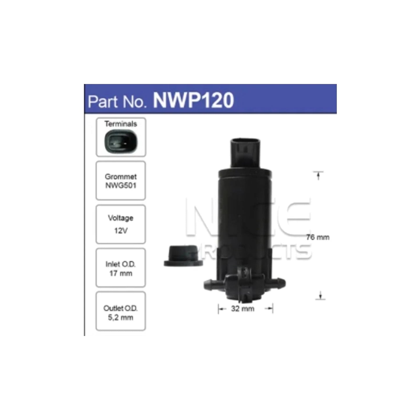 Windscreen Washer Pump for Toyota Prius Hybrid (2015–2019)