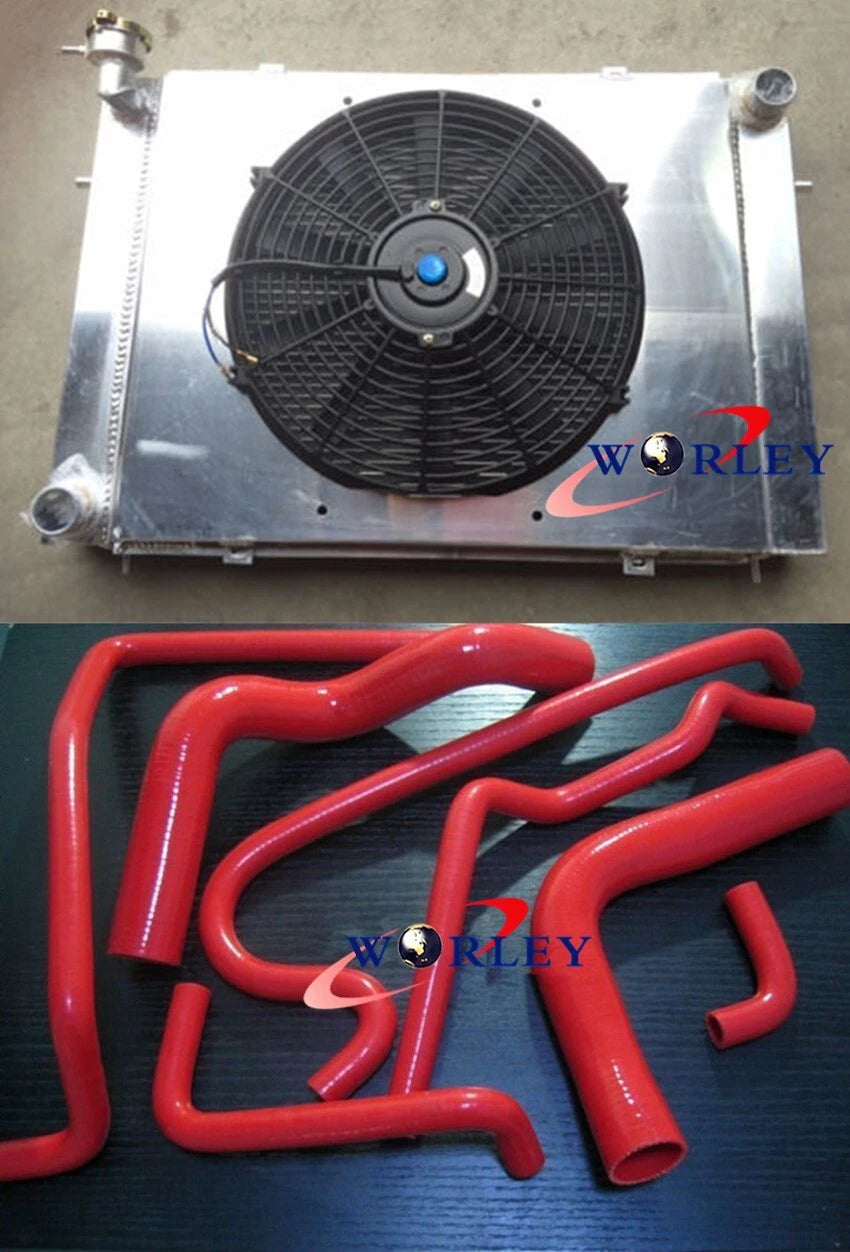 Aluminum Radiator with Shroud and Red Hose for Holden Commodore (VG-VS)