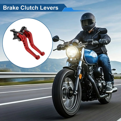 6 Position Adjustable Brake Clutch Leash for Kawasaki Z650 (2017–2023) Solid Red
