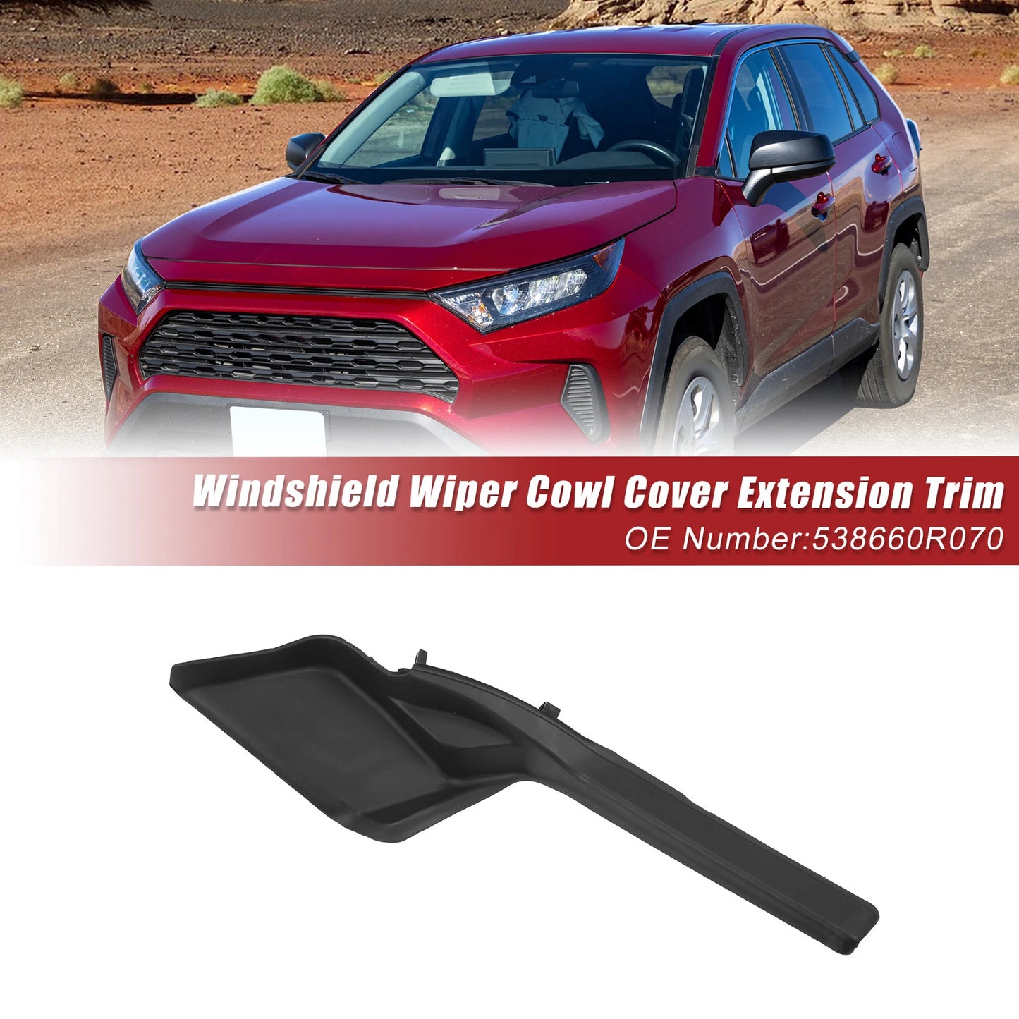 Front Right Windshield Wiper Cowl Panel for Toyota RAV4 (2020–2022) No. 538660R070
