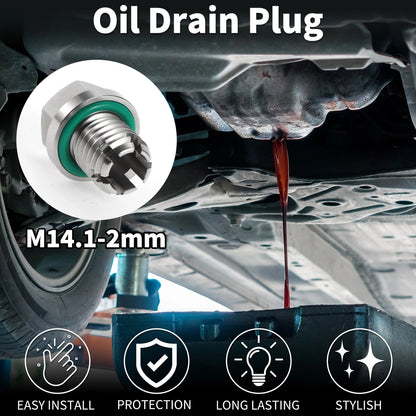 Set of 1 M14.1-2mm Copper Oil Drain Plug with Gasket for Car Motorcycle