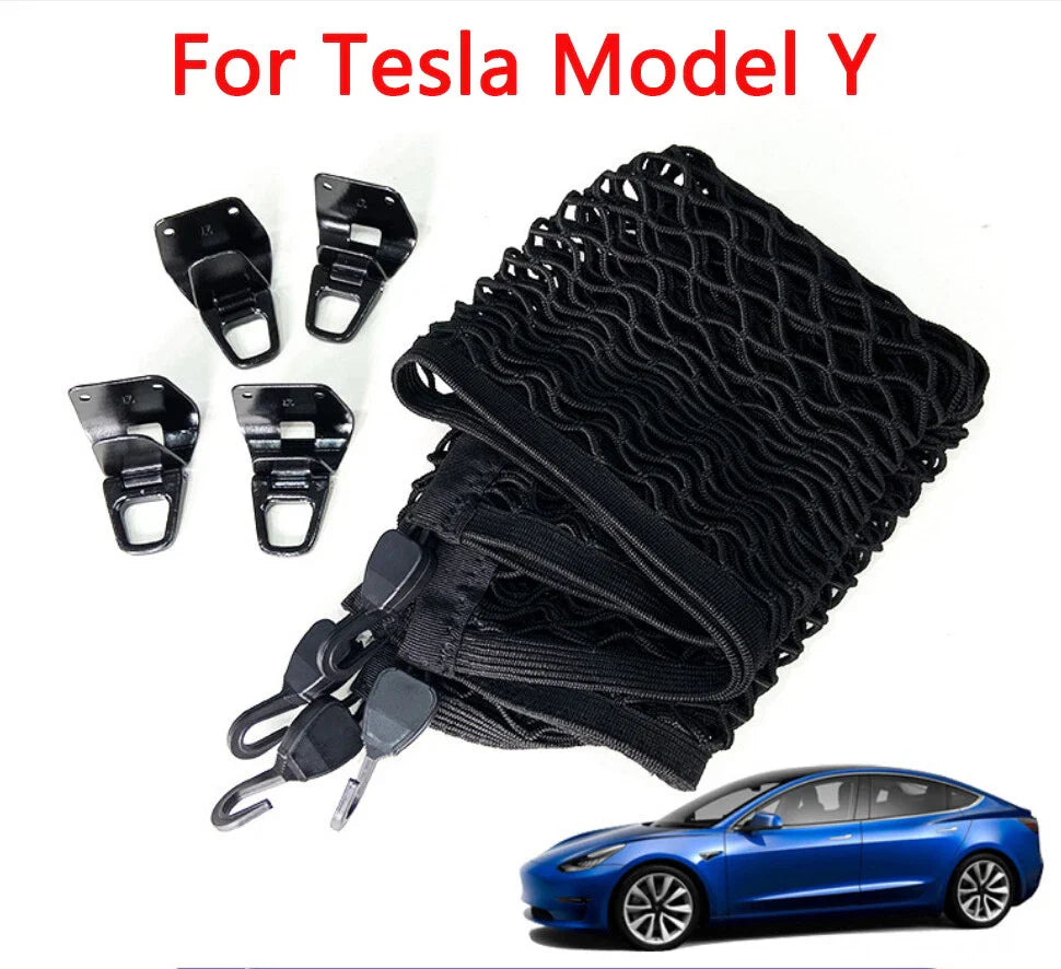 Organizer Trunk Cargo Elastic String Net Mesh Pocket for Tesla Model Y