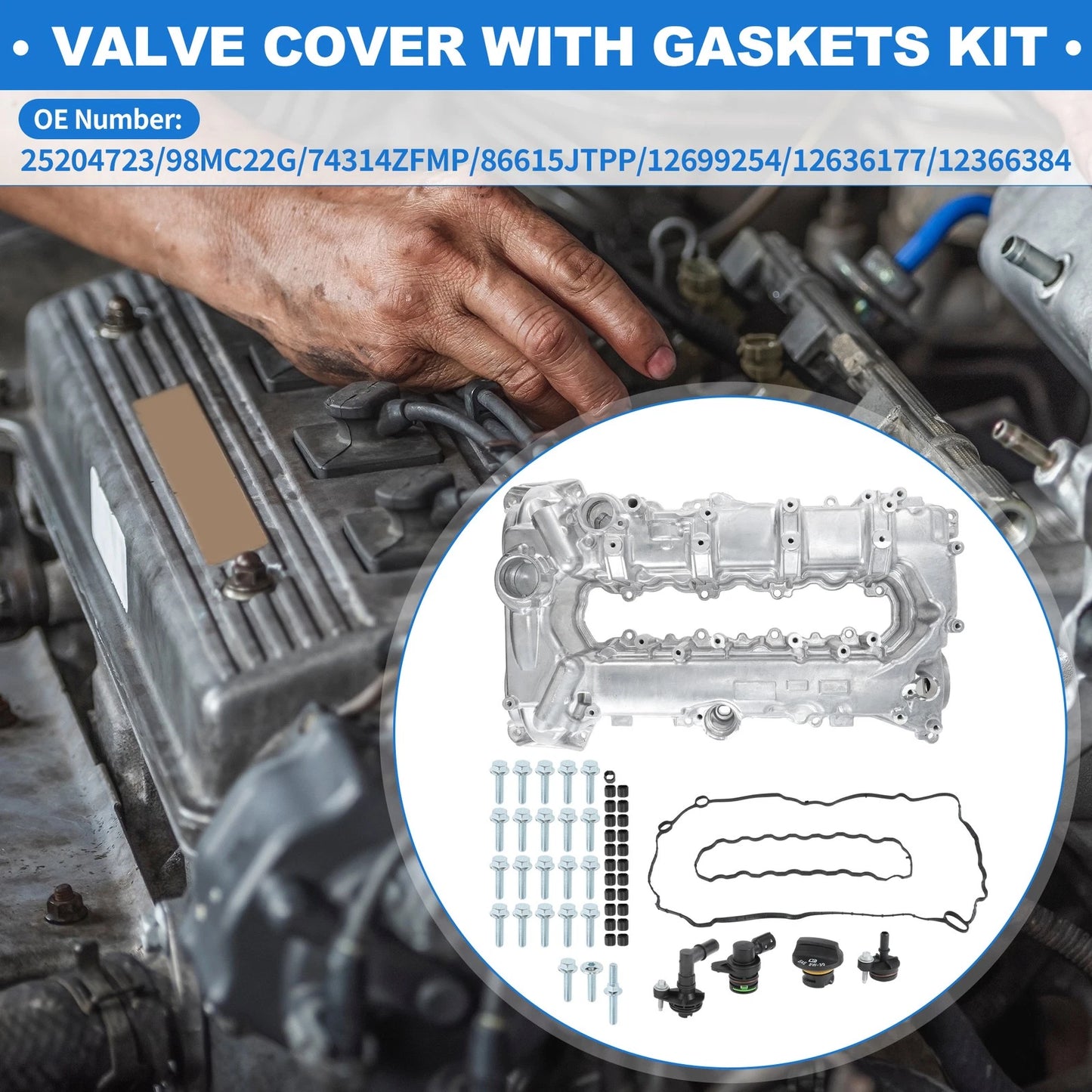 Aluminum Engine Valve Cover for Chevrolet Cruze Malibu Trax (2016–2022) 25204723
