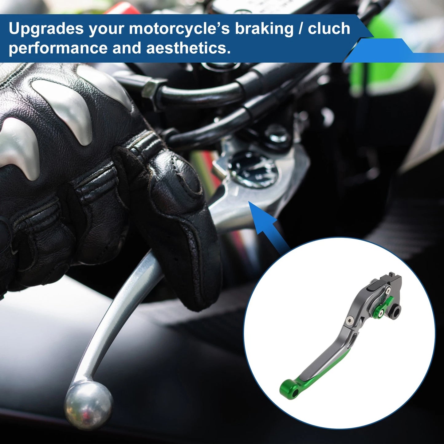 Brake Clutch Levers for Kawasaki ZX10R (2006–2015) Titanium Green End 1 Pair