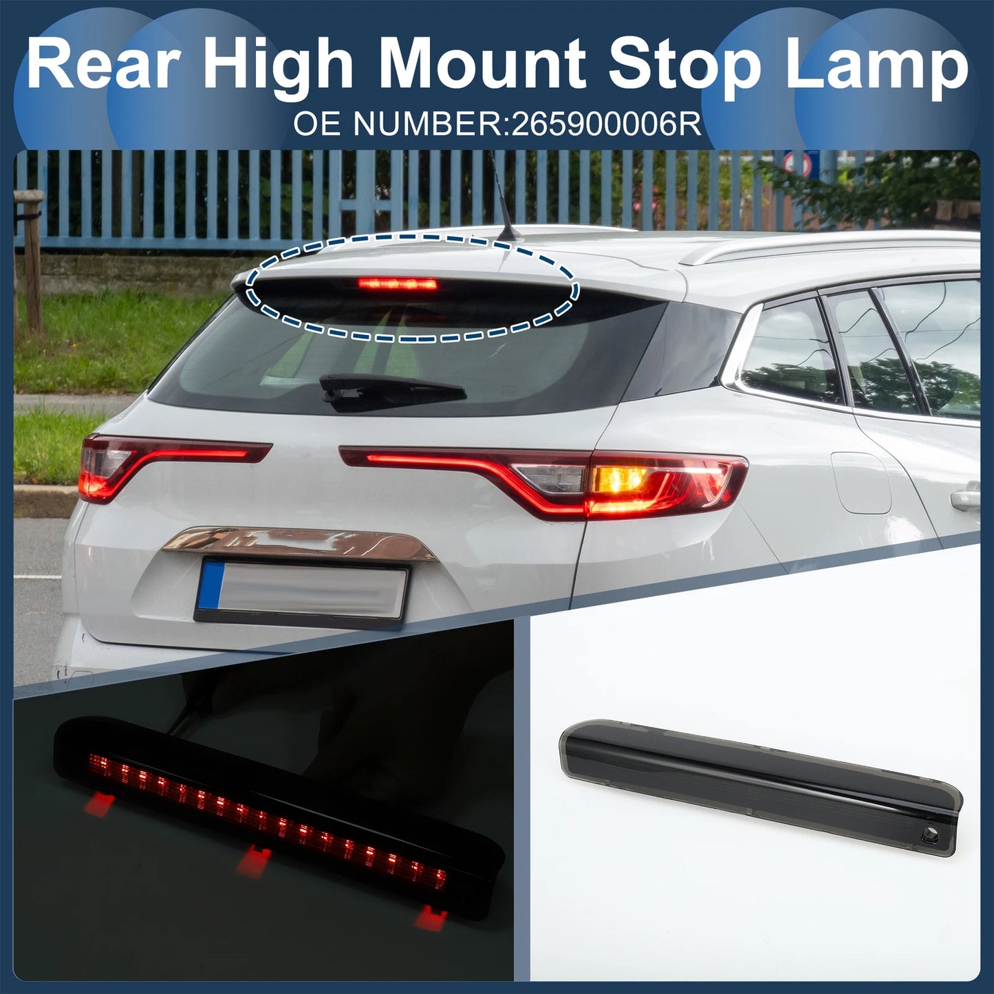 LED Third Brake Light for Renault Megane MK III (2008–2016) Black Housing