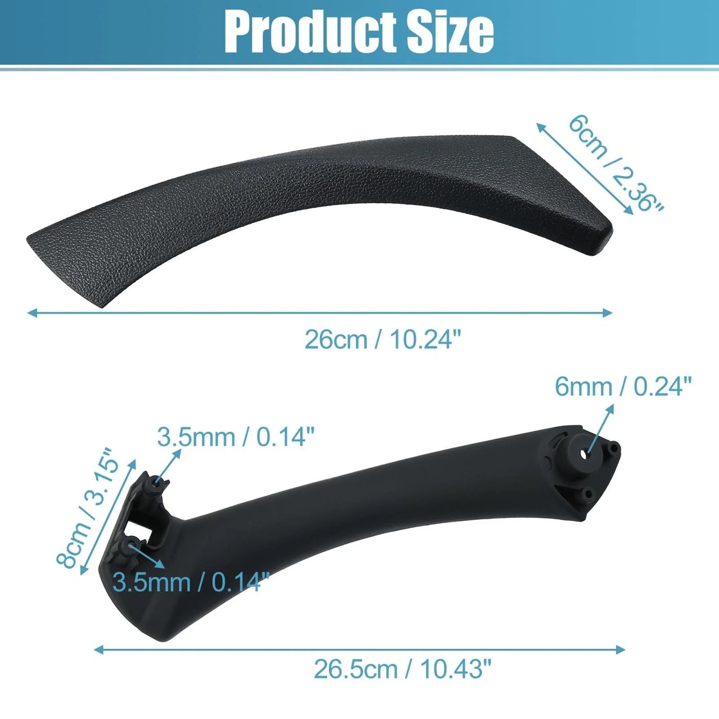 Rear Left Inner Door Panel Handle Outer Cover Black for BMW E90 (2005-2013)