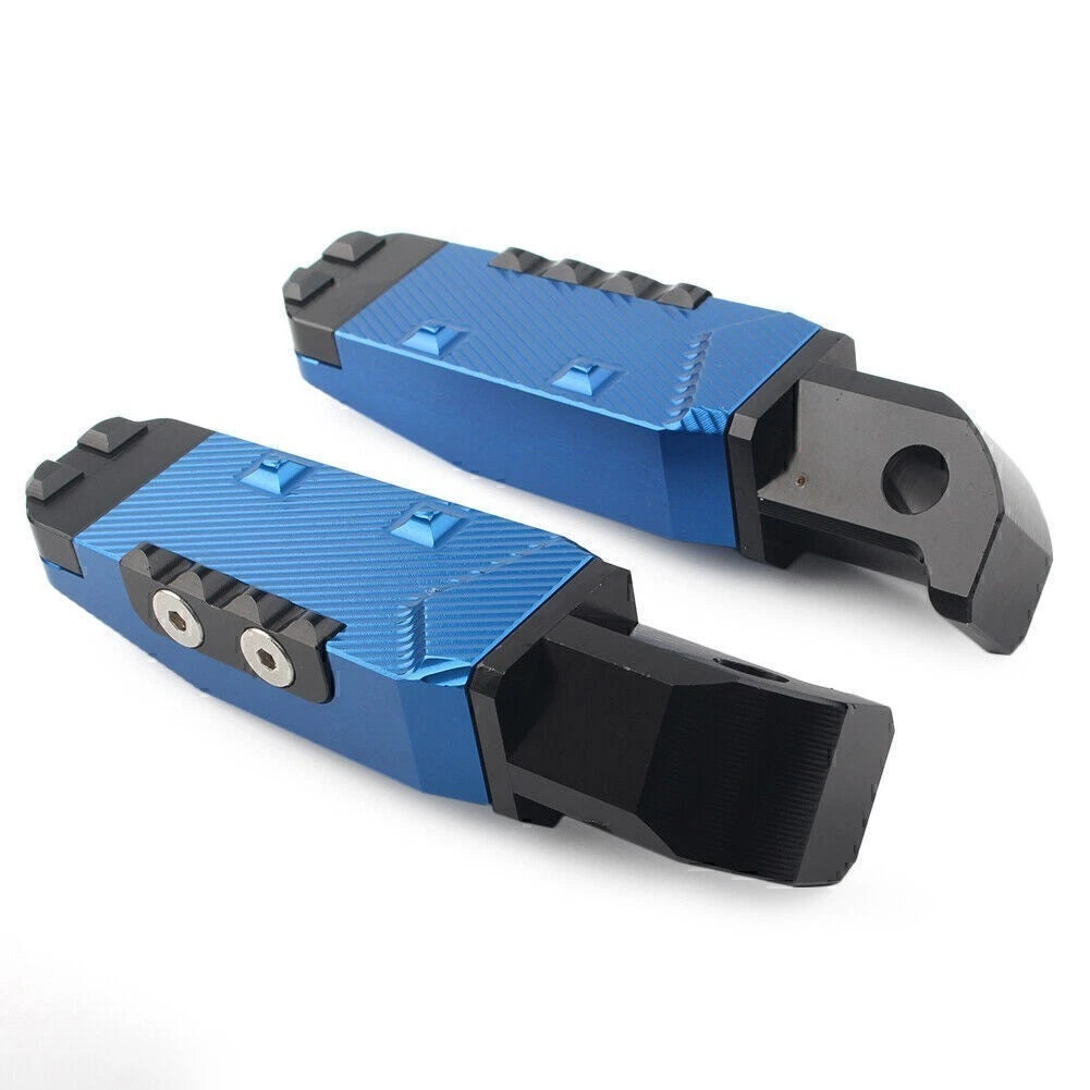 CNC Rear Passenger Footrests Foot Pegs Pedal Pads Blue for Yamaha FZ1 YZF R3 (2015–2020)