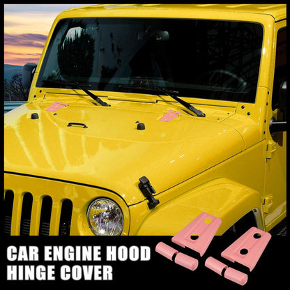 2X Engine Hood Hinge Cover for Jeep Wrangler (2007–2018) Pink