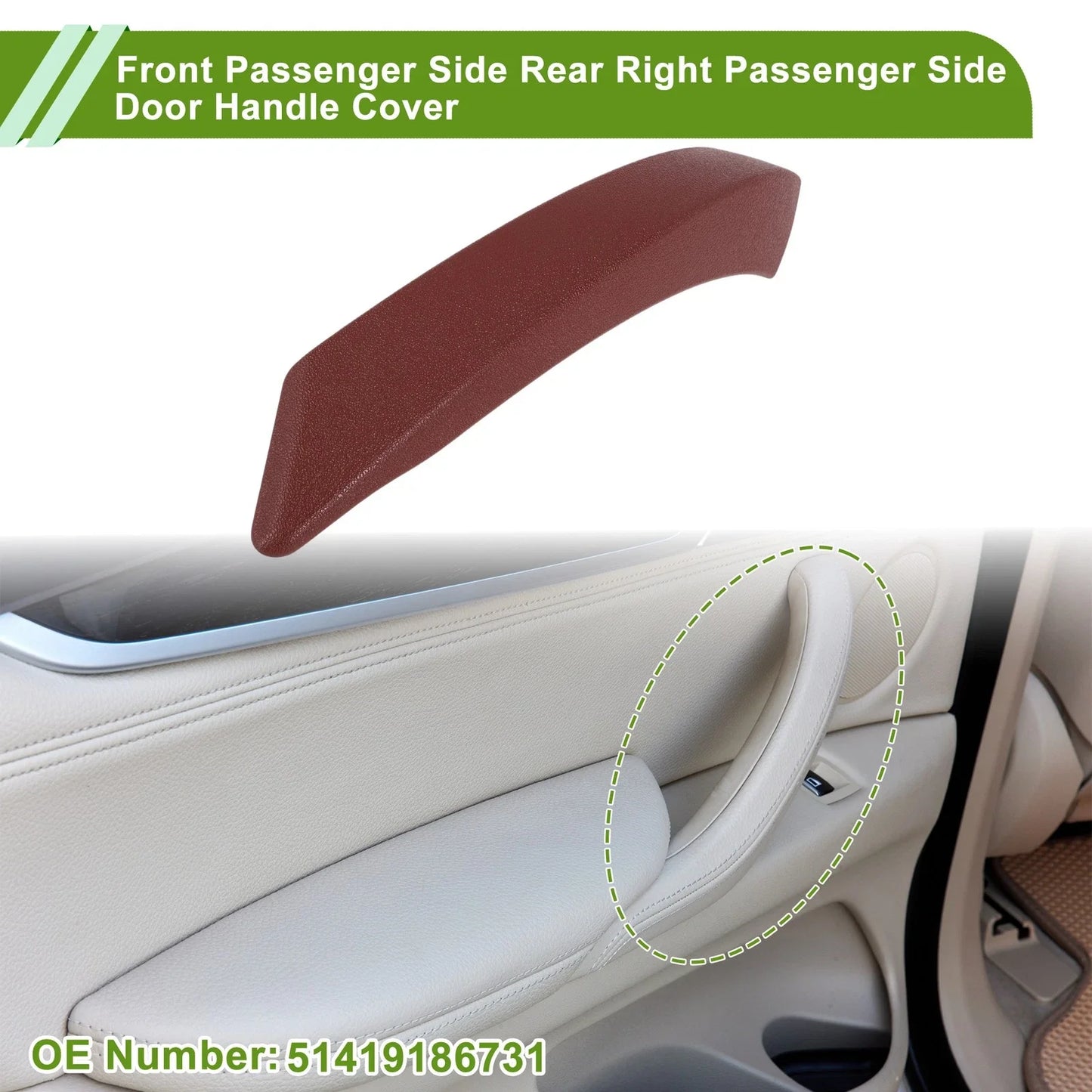 Door Panel Handle Pull Trim Cover for BMW Z4 Red (2009-2016)