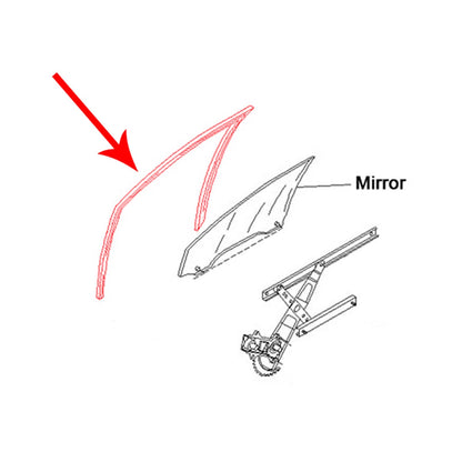 Rear Glass Run Channel Seal for Honda Civic 1995-2000