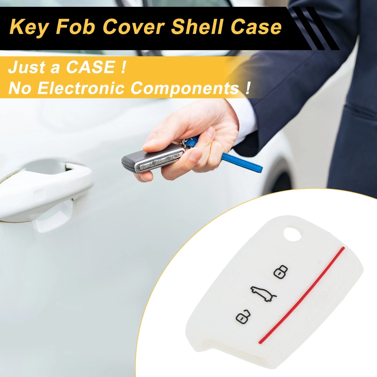 TPU Silicone Car Key Case for VW Golf 7 (2013–2020) - 3 Buttons