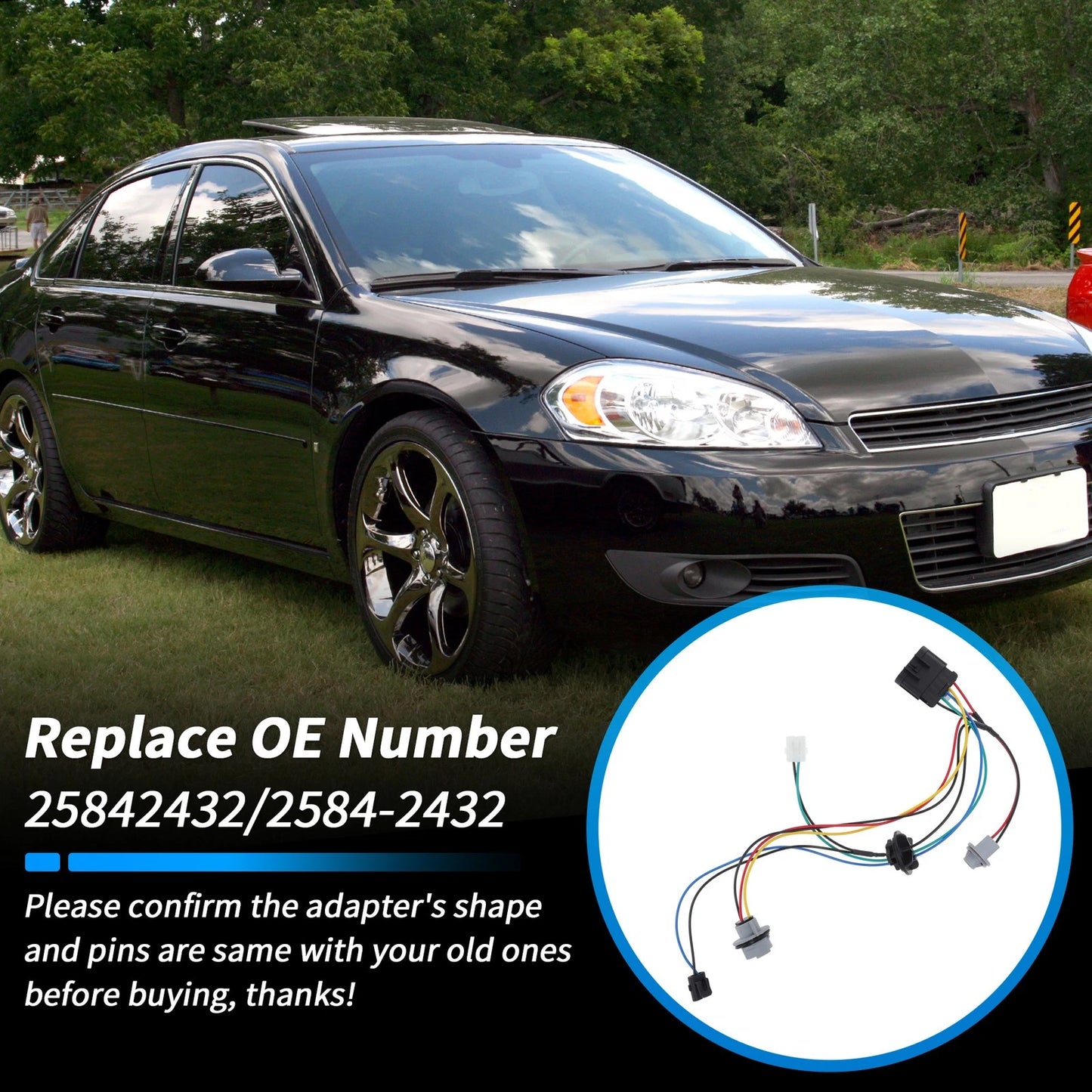 Head Light Bulb Socket Wiring Harness for Chevrolet Impala Monte Carlo (2000–2005)