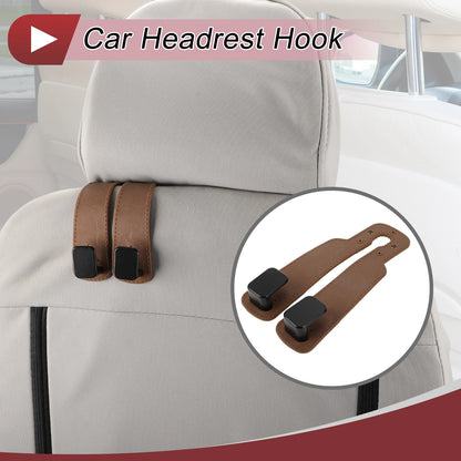 1 Pcs Universal Car Seat Headrest Hooks Organizer - Light Brown