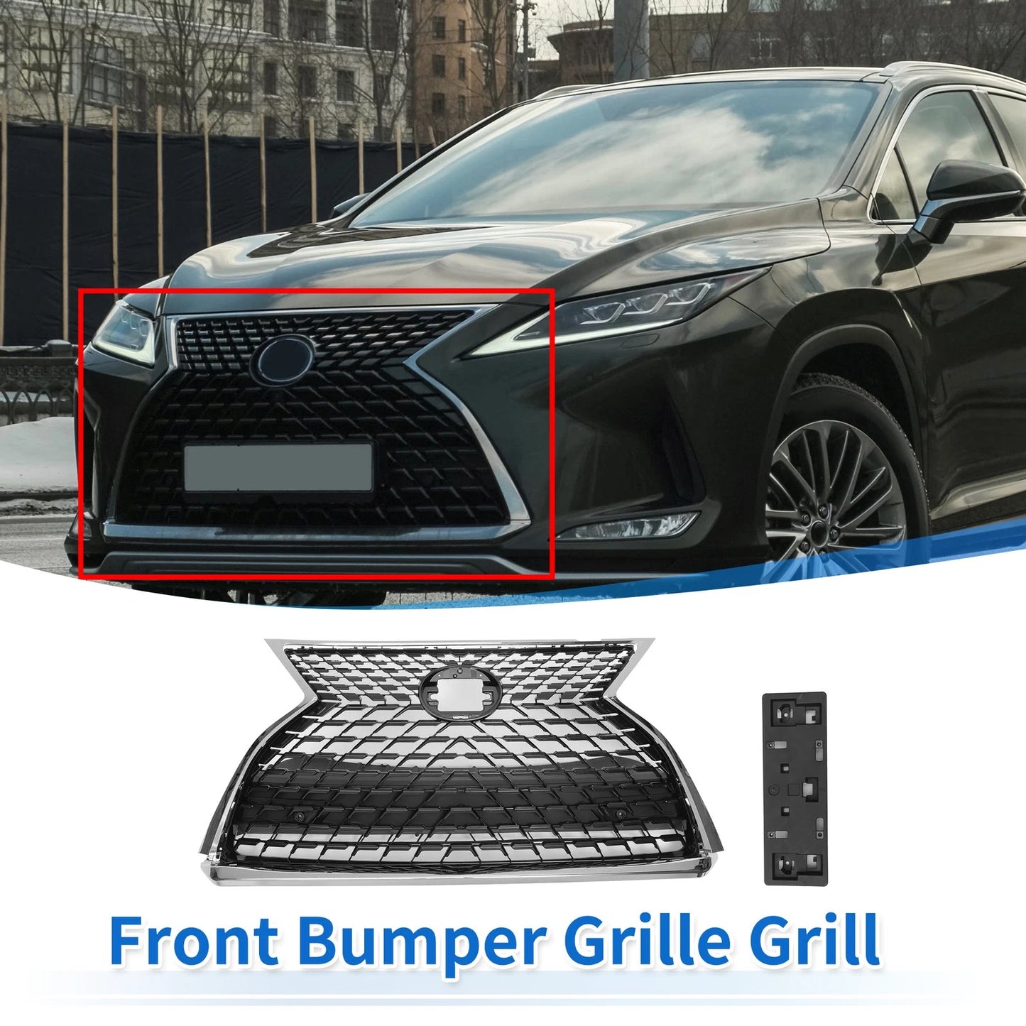 Front Hood Bumper Grille for Lexus RX 350 F Sport (2020–2022) No. 531010E410