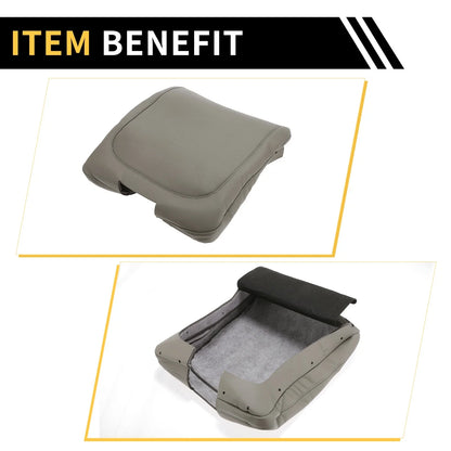 Center Console Armrest Cover for Dodge Ram Microfiber Leather Grey