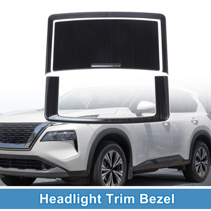 Set of 2 Headlight Trim Bezels for Nissan Rogue (2021–2024) ABS