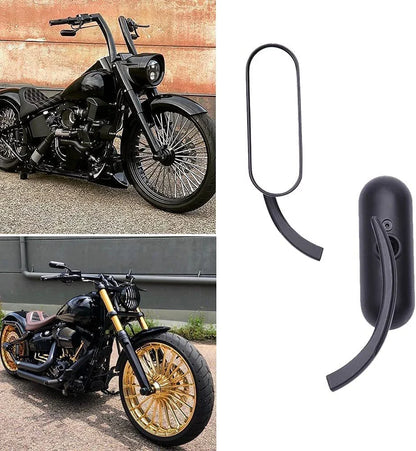 Black Mini Oval Rearview Mirrors for Harley Davidson FXST FXR FXD (1991-2017)