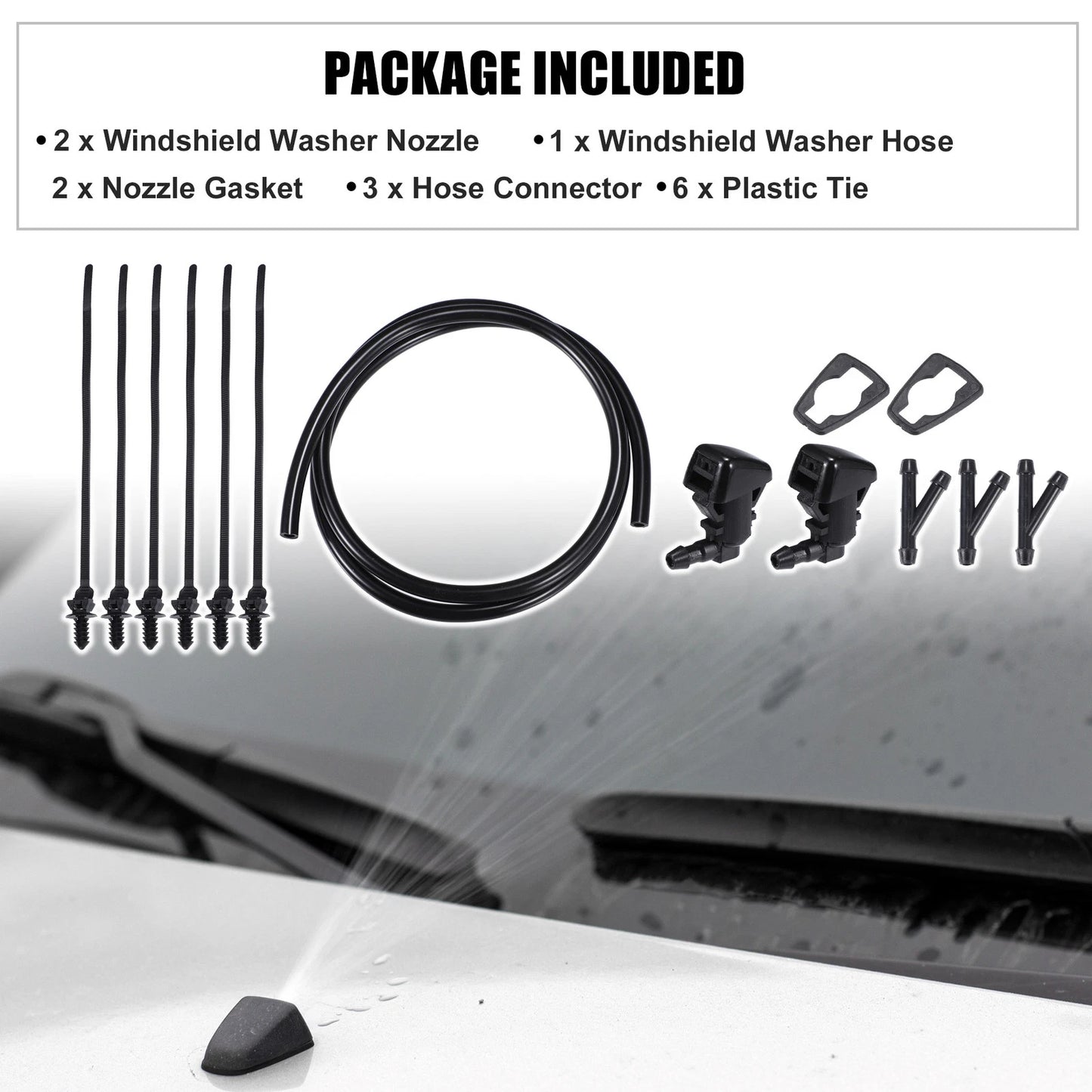 Set of 2 Windshield Washer Nozzles No.BT4Z17603A for Ford Edge (2012–2014)